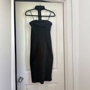 Topshop Black Strapless Midi Dress